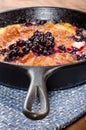 Blueberry croissant breakfast in skillet