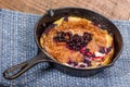 Blueberry croissant breakfast in skillet