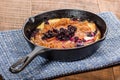 Blueberry croissant breakfast in skillet Royalty Free Stock Photo