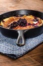 Blueberry croissant breakfast in skillet