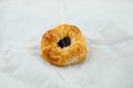 Blueberry Custard Danish served isolated on grey background side view of french breakfast baked food item on grey background Royalty Free Stock Photo