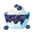 Blueberry dessert bowl, fresh fruit gourmet icon