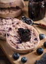 Blueberry English Muffin and Preserves Royalty Free Stock Photo