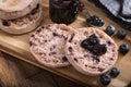 Blueberry English muffin and preserves Royalty Free Stock Photo