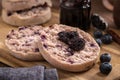 Blueberry English Muffin and Preserves Royalty Free Stock Photo