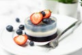 Blueberry fruit agar agar or jelly dessert