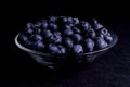 Blueberry in a glass bowl Royalty Free Stock Photo