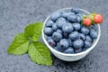 Blueberry in a Glass Bowl Royalty Free Stock Photo