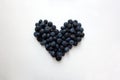 Blueberry heart shaped composition