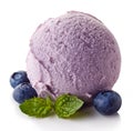 Blueberry ice cream ball Royalty Free Stock Photo