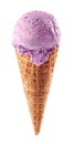 Blueberry ice cream with cone Royalty Free Stock Photo