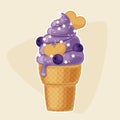 Blueberry ice cream Royalty Free Stock Photo
