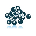 Blueberry Icon On Gray Background