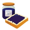 Blueberry Jam Spread on a Bread Royalty Free Stock Photo