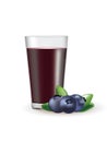 Blueberry juice with a fresh blueberries Royalty Free Stock Photo