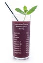 Blueberry juice nutrition facts Royalty Free Stock Photo