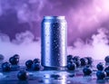 Blueberry Juice In Stainless Can With Premium Look Royalty Free Stock Photo