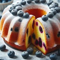 blueberry lemon bundt cake served Royalty Free Stock Photo