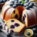 blueberry lemon bundt cake served Royalty Free Stock Photo