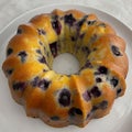 blueberry lemon bundt cake served Royalty Free Stock Photo