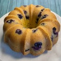 blueberry lemon bundt cake served Royalty Free Stock Photo