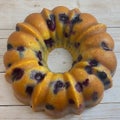 blueberry lemon bundt cake served Royalty Free Stock Photo