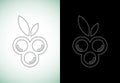 Blueberry line art style logo design vector template