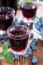 Blueberry Liqueur Shot Royalty Free Stock Photo