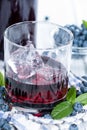 Blueberry Liqueur Shot Royalty Free Stock Photo