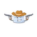 Blueberry macaron Cowboy cartoon concept having guns