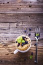 Blueberry Microwave Muffin in mug . Selective focus Royalty Free Stock Photo
