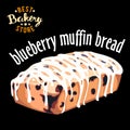 Blueberry muffin bread . Baked bread product.