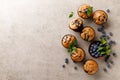 Blueberry muffins with fresh berries