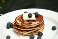 Blueberry pancakes for breakfast Royalty Free Stock Photo