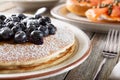 blueberry pancakes plate Royalty Free Stock Photo