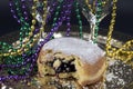 paczki with blueberry filling and beads Royalty Free Stock Photo