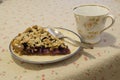 Blueberry pie afternoon tea setup Royalty Free Stock Photo