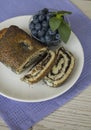 Blueberry and poppy seeds strudel Royalty Free Stock Photo