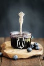 Blueberry Preserves with Spoon Royalty Free Stock Photo