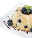 Blueberry Pudding isolated on white Royalty Free Stock Photo