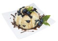 Blueberry Pudding isolated on white Royalty Free Stock Photo