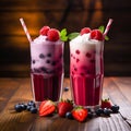Blueberry and raspberry berry smoothies