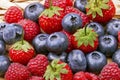 Blueberry, raspberry and strawberry close-up