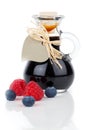 Blueberry - raspberry syrup in glass bottle or mixture