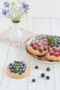 Blueberry and raspberry tartlets