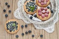 Blueberry and raspberry tartlets