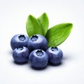 Blueberry Rendering With White Background