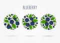 Blueberry round labels creative concept