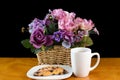 blueberry scone with a cup of coffee