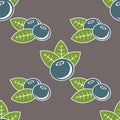 Blueberry seamless pattern